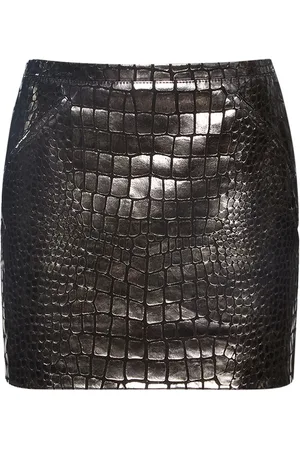 Tom Ford Gonna In Pelle Lamé Stampa Coccodrillo