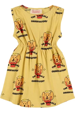 The Animals Observatory Vestito In Jersey Di Cotone Stampato