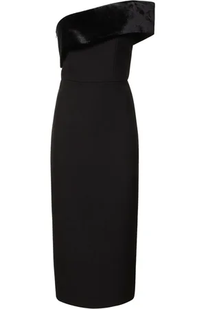 Roland Mouret Vestito Midi Asimmetrico In Cady Stretch