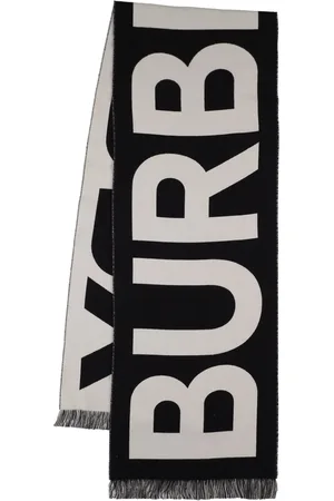 Burberry Sciarpa In Maglia Di Lana Con Logo