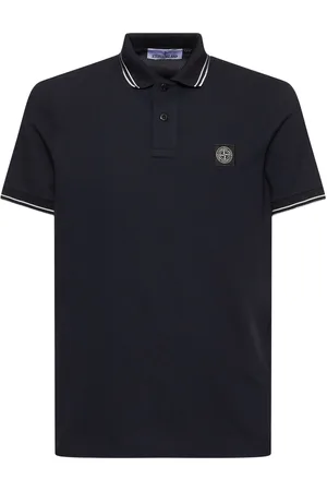 Stone Island Polo In Misto Cotone Con Logo