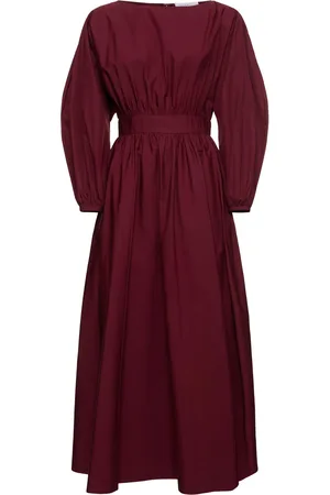 GABRIELA HEARST Vestito Midi Ahmose In Popeline Di Cotone
