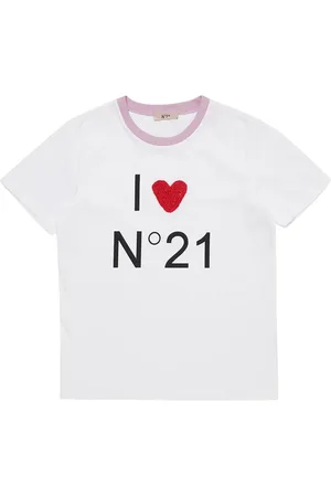 Nº21 T-shirt In Jersey Di Cotone Con Patch
