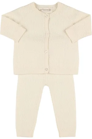BONPOINT Cardigan E Pantaloni In Maglia Di Misto Cotone