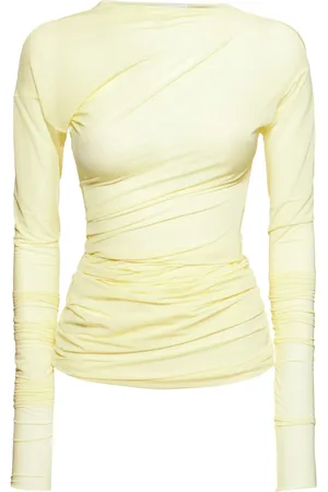 DRIES VAN NOTEN Top Hoan In Mesh Con Arricciature