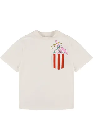 Stella McCartney T-shirt In Jersey Di Cotone Stampato Con Taschino
