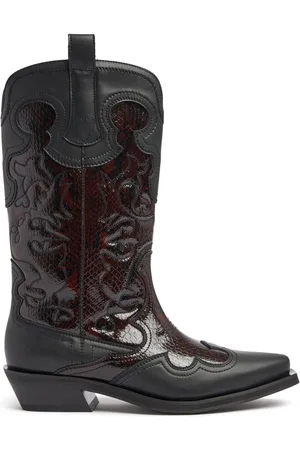 Ganni Stivali Western Con Ricami 40mm