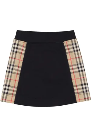 Burberry Gonna In Cotone Con Bande Check