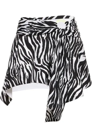 The Attico Minigonna Stampa Zebra Con Anello