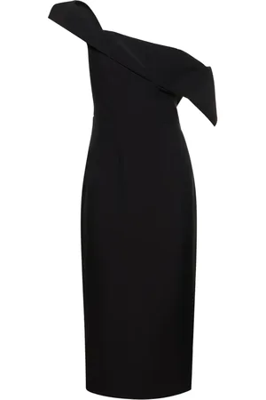 Roland Mouret Vestito Midi Asimmetrico In Lana E Seta