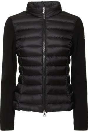 Moncler Piumino Cardigan In Lana E Nylon Con Zip
