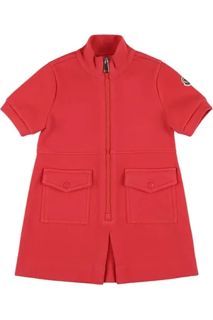 Moncler Vestito In Misto Cotone Piqué Con Zip