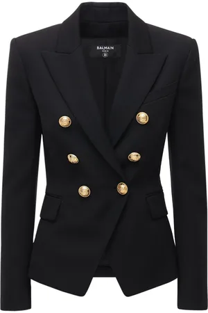 Balmain Blazer Doppiopetto In Grain De Poudre