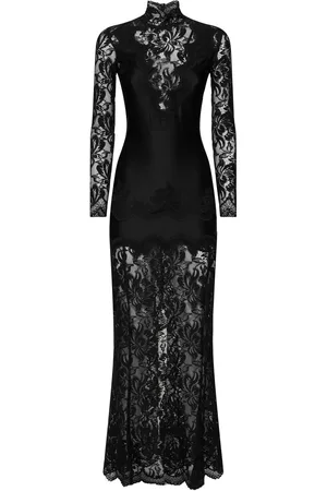 Paco rabanne Vestito Collo Alto In Pizzo