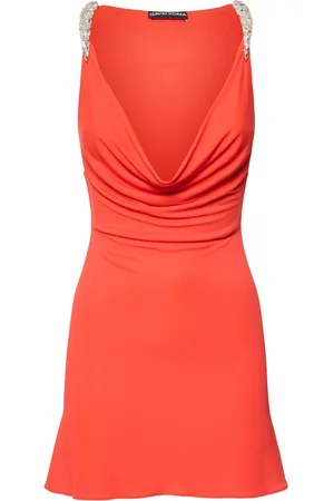 DAVID KOMA Vestito In Jersey Crepe Con Scollo Profondo