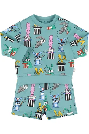 Stella McCartney Felpa E Shorts In Cotone Stampato