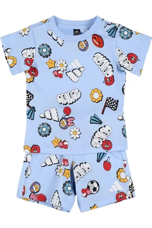 adidas T-shirt E Shorts In Cotone Stampato