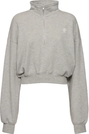 ÉTERNE Felpa Cropped In Misto Cotone Con Mezza Zip