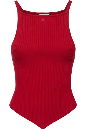 Courrèges Top In Maglia A Costine Signature