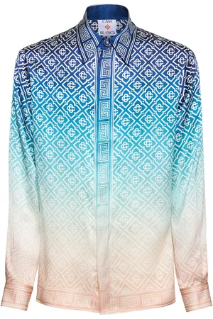 Casablanca Camicia In Seta Dégradé Con Logo Monogram