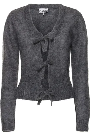 Ganni Cardigan In Misto Mohair Con Laccini