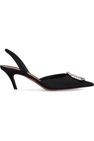 Amina Muaddi Décolleté Camelia In Raso 60mm