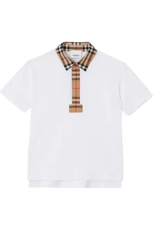Burberry Polo In Cotone Piqué Con Inserti Check