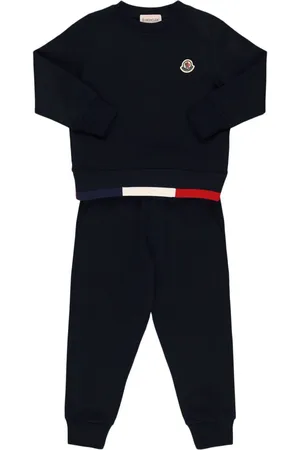 Moncler Felpa E Pantaloni In Cotone Tricolor