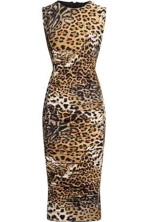 Roberto Cavalli Vestito Midi In Lycra Stampata