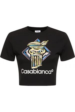 Casablanca T-shirt Cropped Diamond Con Stampa