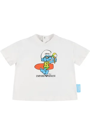 Emporio Armani T-shirt Smurfs In Jersey Di Cotone