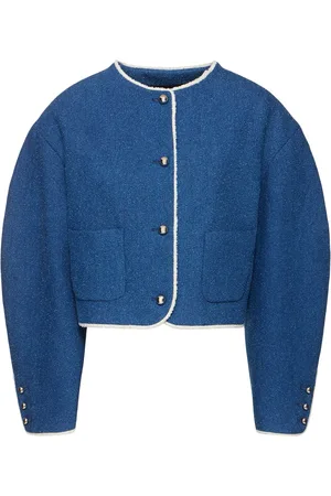 Msgm Giacca Senza Colletto In Misto Cotone