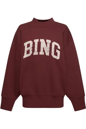 ANINE BING Felpa Bradie In Misto Cotone Con Logo