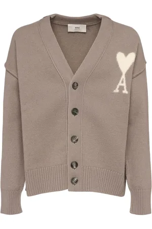 Ami Cardigan In Lana Con Logo Adc