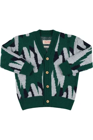 The Animals Observatory Cardigan Arty Racoon In Maglia Di Misto Lana