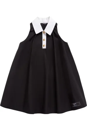 Balmain Vestito In Popeline Di Cotone