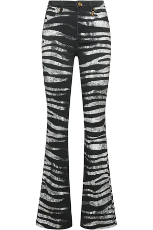 Roberto Cavalli Jeans Dritti Zebra In Drill Stretch Stampato