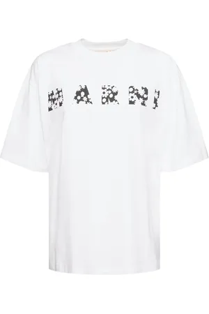 Marni T-shirt In Jersey Di Cotone Con Logo
