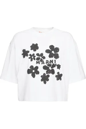 Marni T-shirt Daisy Garden In Jersey Stampato