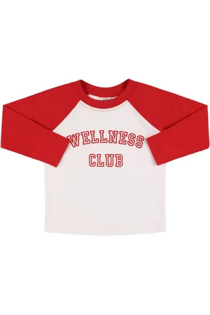 Sporty & Rich T-shirt In Misto Cotone Con Stampa Wellness Club