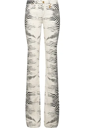 Roberto Cavalli Jeans Zebra In Drill Stretch Spalmato