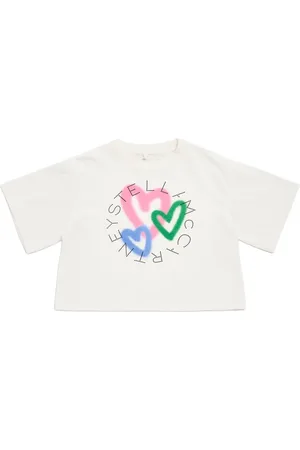 Stella McCartney T-shirt Cropped In Jersey Di Cotone