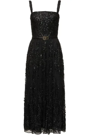 Elie saab Vestito In Pizzo Con Ricami