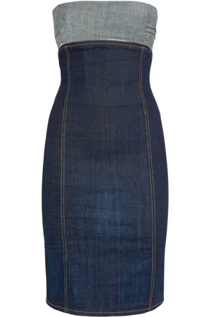 Dsquared2 Vestito Upside Jean In Cotone Stretch