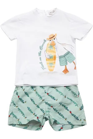 MONNALISA T-shirt E Shorts In Jersey Di Cotone Stampato