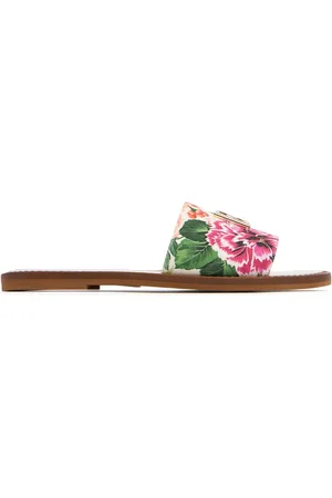Dolce & Gabbana Sandali Stampa Floreale Con Logo