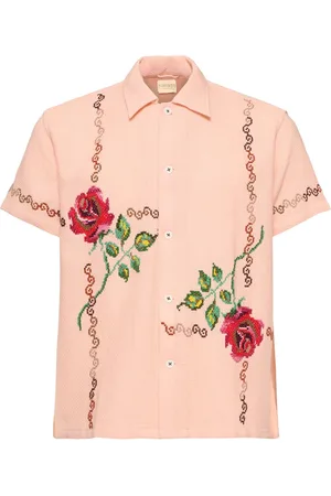 HARAGO Camicia Maniche Corte In Con Ricami