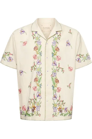 HARAGO Camicia Maniche Corte Con Ricami