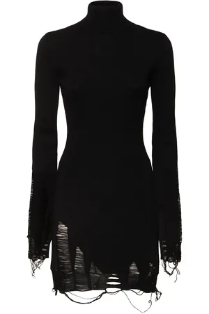 Maison Margiela Vestito In Misto Lana Distressed