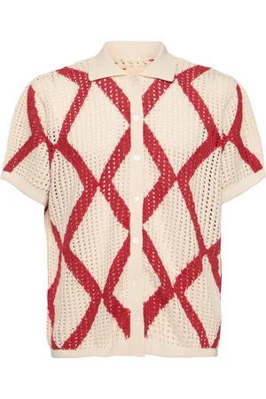 HARAGO Camicia Diamond Manica Corta In Crochet
